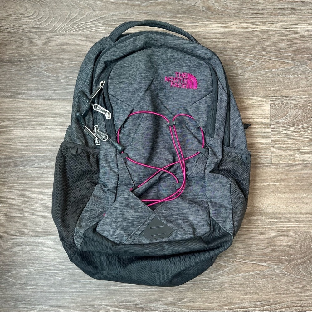The North Face Jester Charcoal and Magenta Backpack
